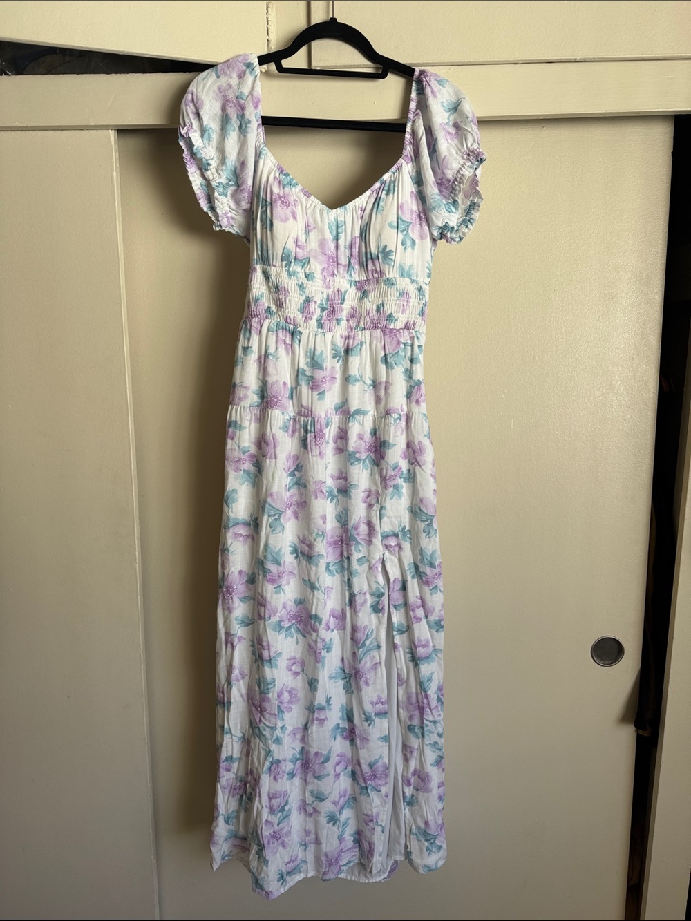 Floral open back maxi dress